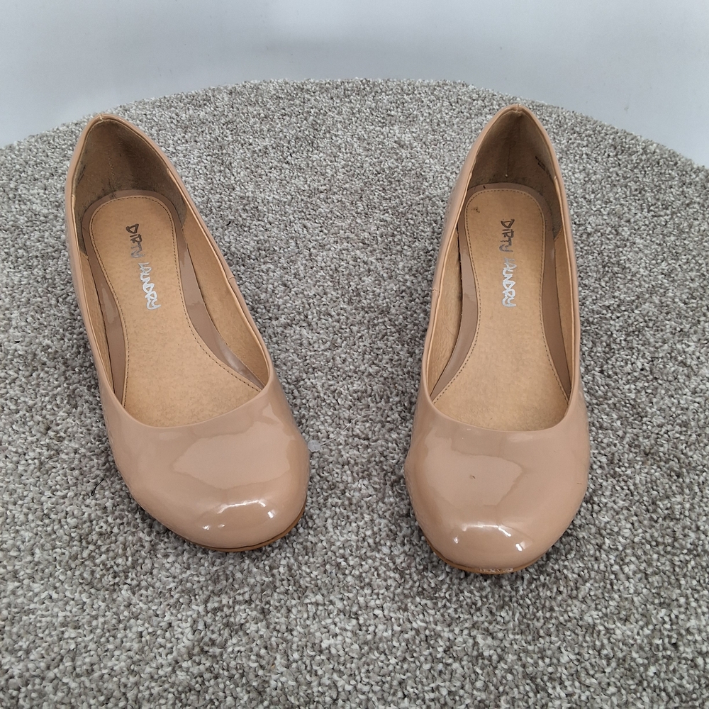 DIRTY LAUNDRY 9.5 WIDE Nude Patent Heels